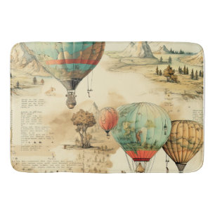 heteluchtballon in een sereen landschap (10) badmat