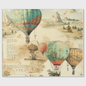  heteluchtballon in een sereen landschap (10) cadeaupapier (Vlak)
