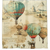 heteluchtballon in een sereen landschap (10) douchegordijn (Voorkant)