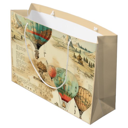 heteluchtballon in een sereen landschap (10) groot cadeauzakje (Achterkant Gekanteld)