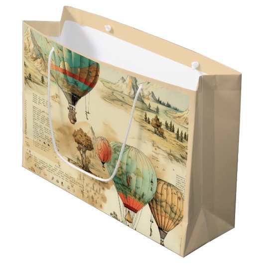 heteluchtballon in een sereen landschap (10) groot cadeauzakje (Voorkant Gekanteld)