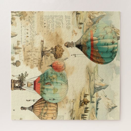 heteluchtballon in een sereen landschap (10) legpuzzel (Horizontaal)