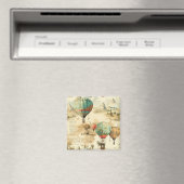  heteluchtballon in een sereen landschap (10) magneet (Insitu (Vaatwasser))