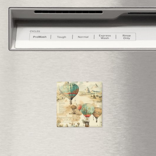  heteluchtballon in een sereen landschap (10) magneet (Insitu (Vaatwasser))