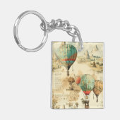  heteluchtballon in een sereen landschap (10) sleutelhanger (Voorkant Links)