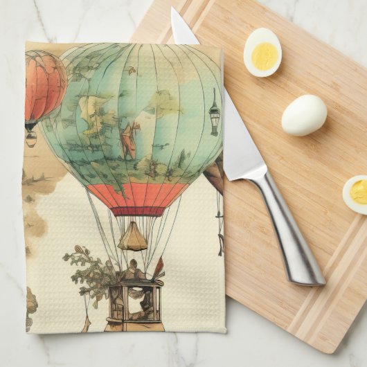 heteluchtballon in een sereen landschap (10) theedoek (Quarter Fold)