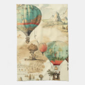 heteluchtballon in een sereen landschap (10) theedoek (Verticaal)