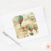  heteluchtballon in een sereen landschap (10) vierkante sticker (Envelop)
