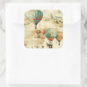 heteluchtballon in een sereen landschap (10) vierkante sticker (Tas)