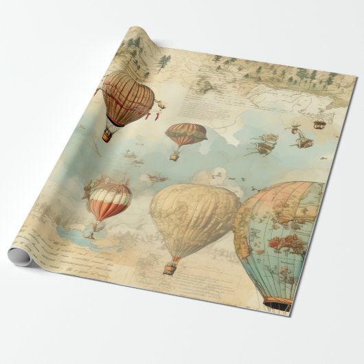 heteluchtballon in een sereen landschap (11) cadeaupapier (Uitgerold)