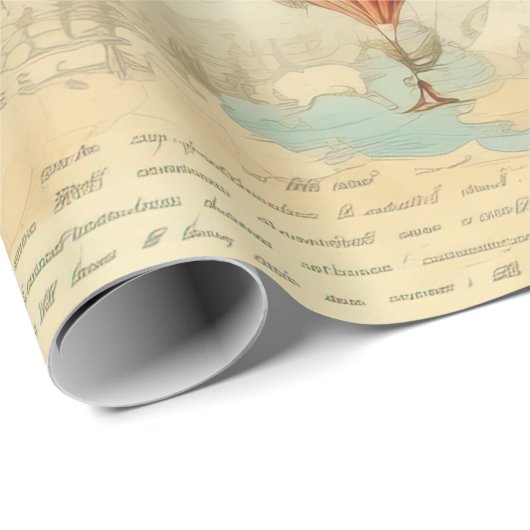 heteluchtballon in een sereen landschap (11) cadeaupapier (Rol Hoek)