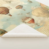  heteluchtballon in een sereen landschap (11) sherpa deken (3/4)