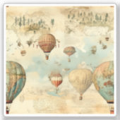 heteluchtballon in een sereen landschap (11) sticker (Voorkant)