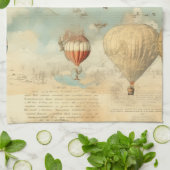 heteluchtballon in een sereen landschap (11) theedoek (Gevouwen)