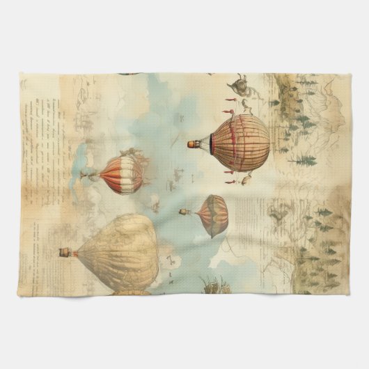 heteluchtballon in een sereen landschap (11) theedoek (Horizontaal)