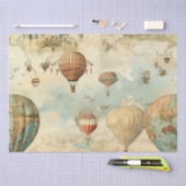 heteluchtballon in een sereen landschap (11) tissuepapier (Craft)