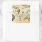 heteluchtballon in een sereen landschap (11) vierkante sticker (Tas)