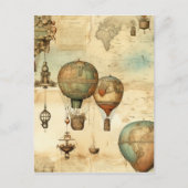  heteluchtballon in een sereen landschap (12) briefkaart (Voorkant)