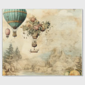  heteluchtballon in een sereen landschap (1) cadeaupapier (Vlak)