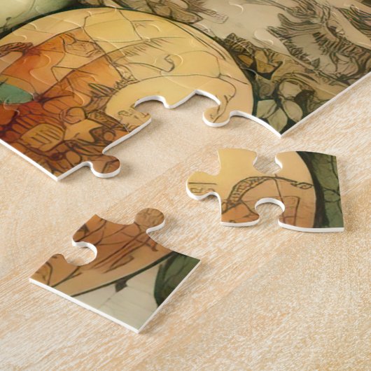 heteluchtballon in een sereen landschap (1) legpuzzel (Zijkant)