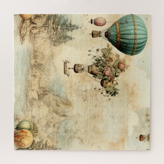 heteluchtballon in een sereen landschap (1) legpuzzel (Horizontaal)