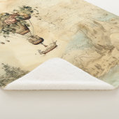  heteluchtballon in een sereen landschap (1) sherpa deken (3/4)