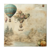  heteluchtballon in een sereen landschap (1) tegeltje (Voorkant)