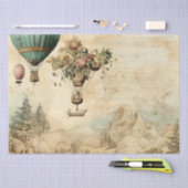  heteluchtballon in een sereen landschap (1) tissuepapier (Craft)