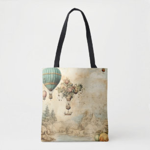  heteluchtballon in een sereen landschap (1) tote bag