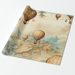 heteluchtballon in een sereen landschap (2) cadeaupapier