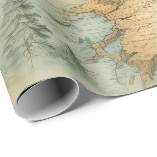  heteluchtballon in een sereen landschap (2) cadeaupapier (Rol Hoek)