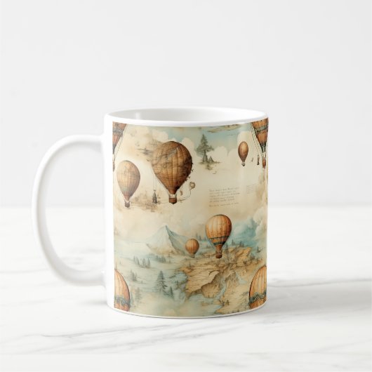  heteluchtballon in een sereen landschap (2) koffiemok (Links)