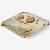 heteluchtballon in een sereen landschap (2) papieren bordje (Gebogen)