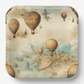 heteluchtballon in een sereen landschap (2) papieren bordje (Voorkant)