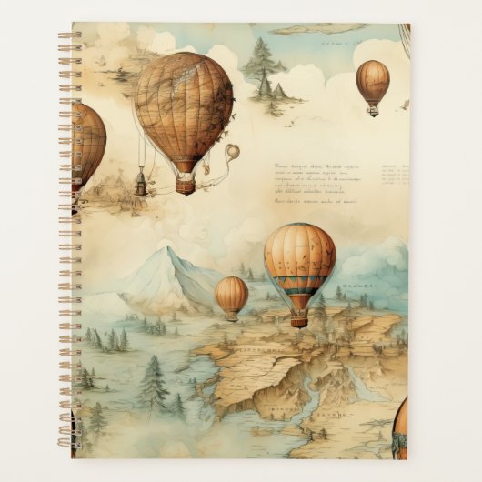  heteluchtballon in een sereen landschap (2) planner (Voorkant)