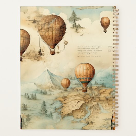  heteluchtballon in een sereen landschap (2) planner (Achterkant)