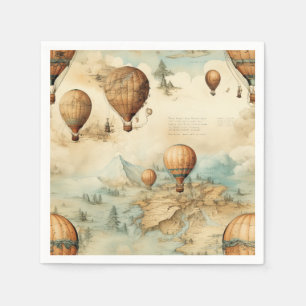  heteluchtballon in een sereen landschap (2) servet