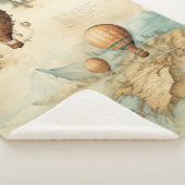 heteluchtballon in een sereen landschap (2) sherpa deken (3/4)