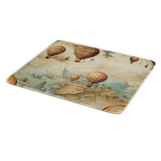 heteluchtballon in een sereen landschap (2) snijplank (Hoek)