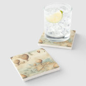 heteluchtballon in een sereen landschap (2) stenen onderzetter (Zijkant)