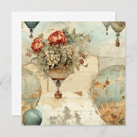  heteluchtballon in een sereen landschap (3) (Voorkant / Achterkant)