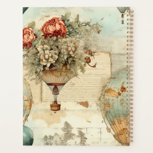  heteluchtballon in een sereen landschap (3) planner (Achterkant)