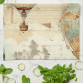 heteluchtballon in een sereen landschap (3) theedoek (Gevouwen)