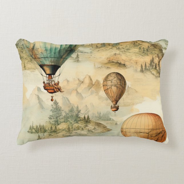  heteluchtballon in een sereen landschap (4) accent kussen (Voorkant)