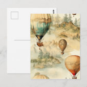  heteluchtballon in een sereen landschap (4) briefkaart (Voorkant / Achterkant)