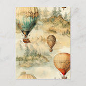  heteluchtballon in een sereen landschap (4) briefkaart (Voorkant)