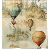 heteluchtballon in een sereen landschap (4) douchegordijn (Voorkant)