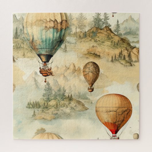 heteluchtballon in een sereen landschap (4) legpuzzel (Verticaal)