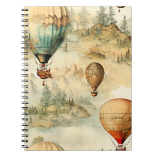 heteluchtballon in een sereen landschap (4) notitieboek