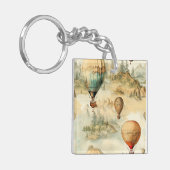 heteluchtballon in een sereen landschap (4) sleutelhanger (Voorkant Links)